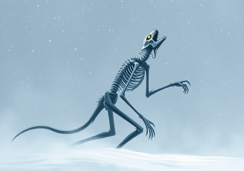 Eerie Wendigo Howling in Snowstorm