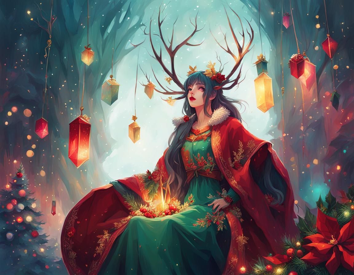 Eir's Yule Celebration: Digital Painting