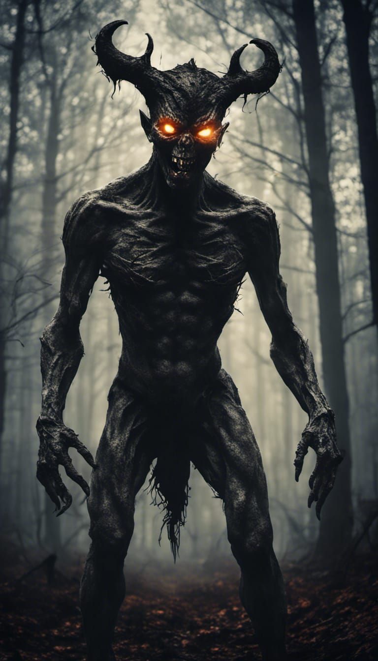Mythical Halloween Creature in Dark Forest