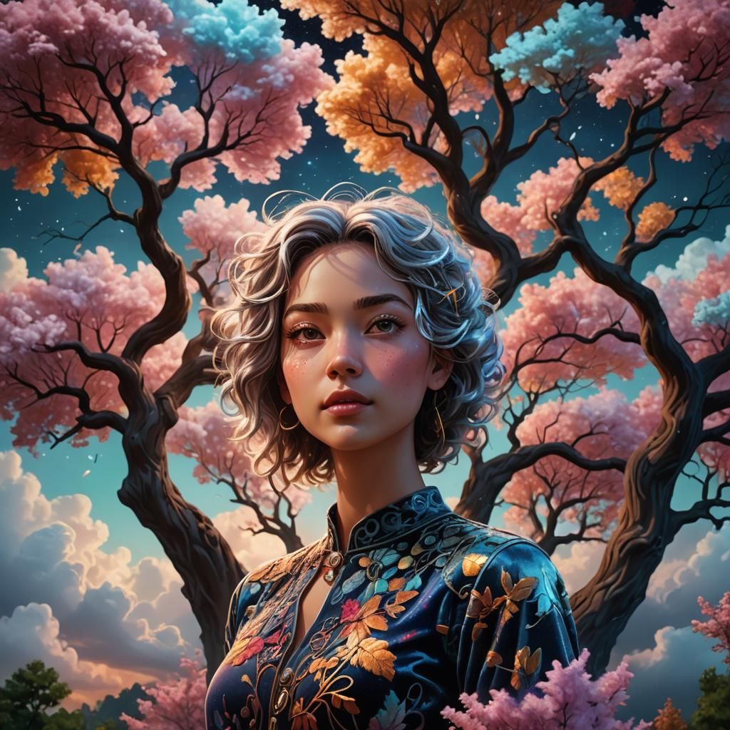 Magical Metallic Summer Night with Silky Clouds