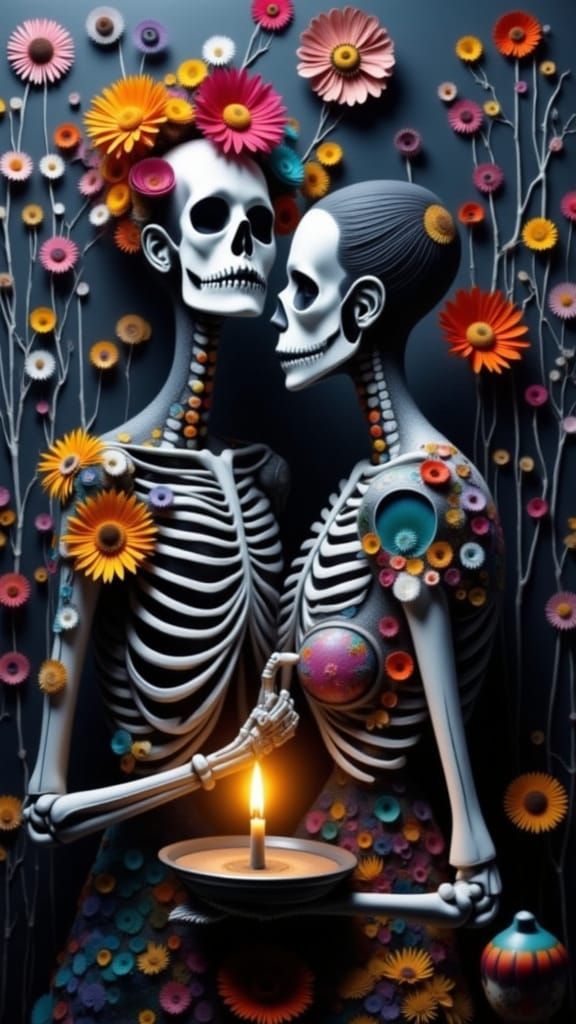 Day of the Dead Alebrije Scene with Punk Elements