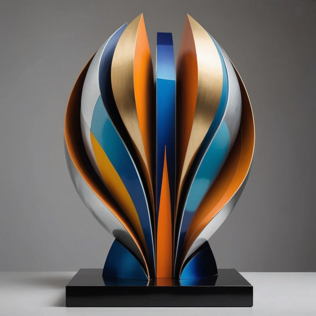Geometric Sculpture in Modern Art Style