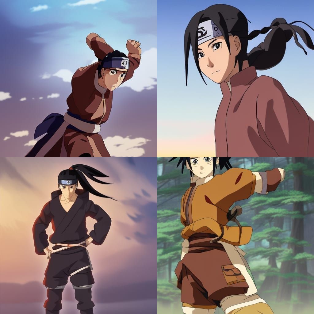 Hidden Leaf Shinobi in Studio Ghibli Anime Style