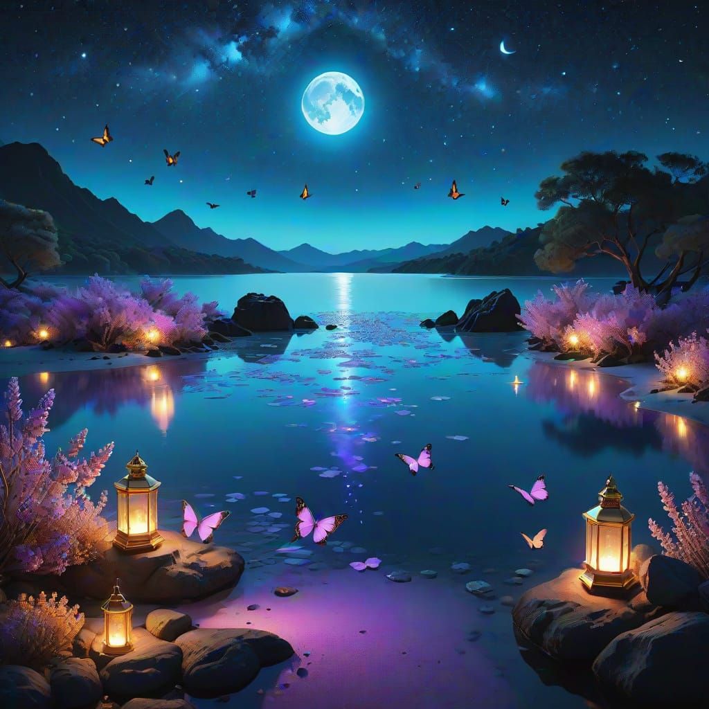 Lavender Lagoon Dreamscape in Soft Focus