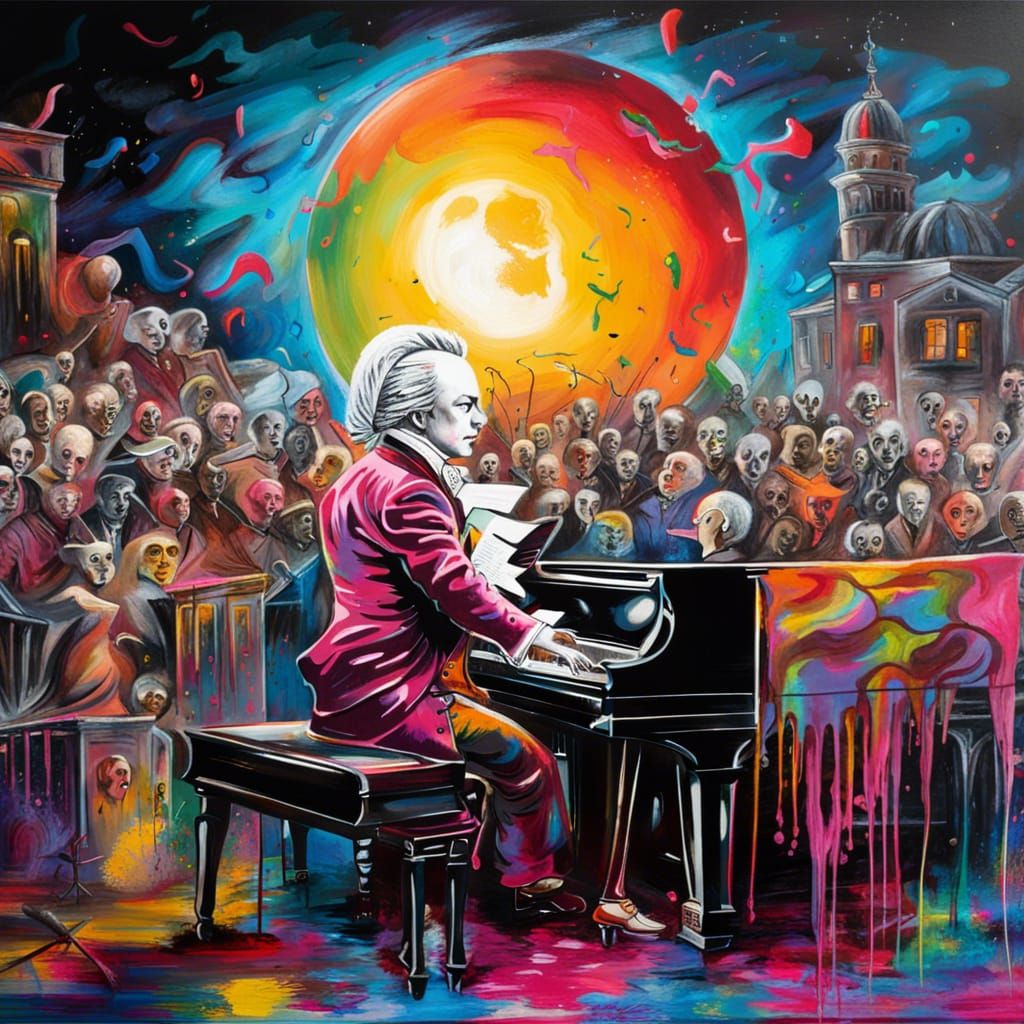 Mozart Graffiti Art Concert Under Full Moon