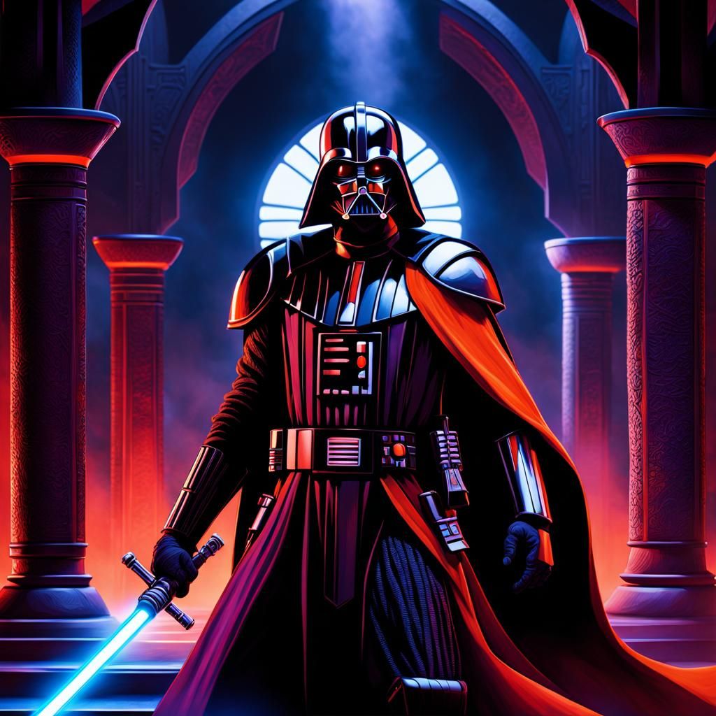 Ancient Sith Lord with Purple Energy Sword