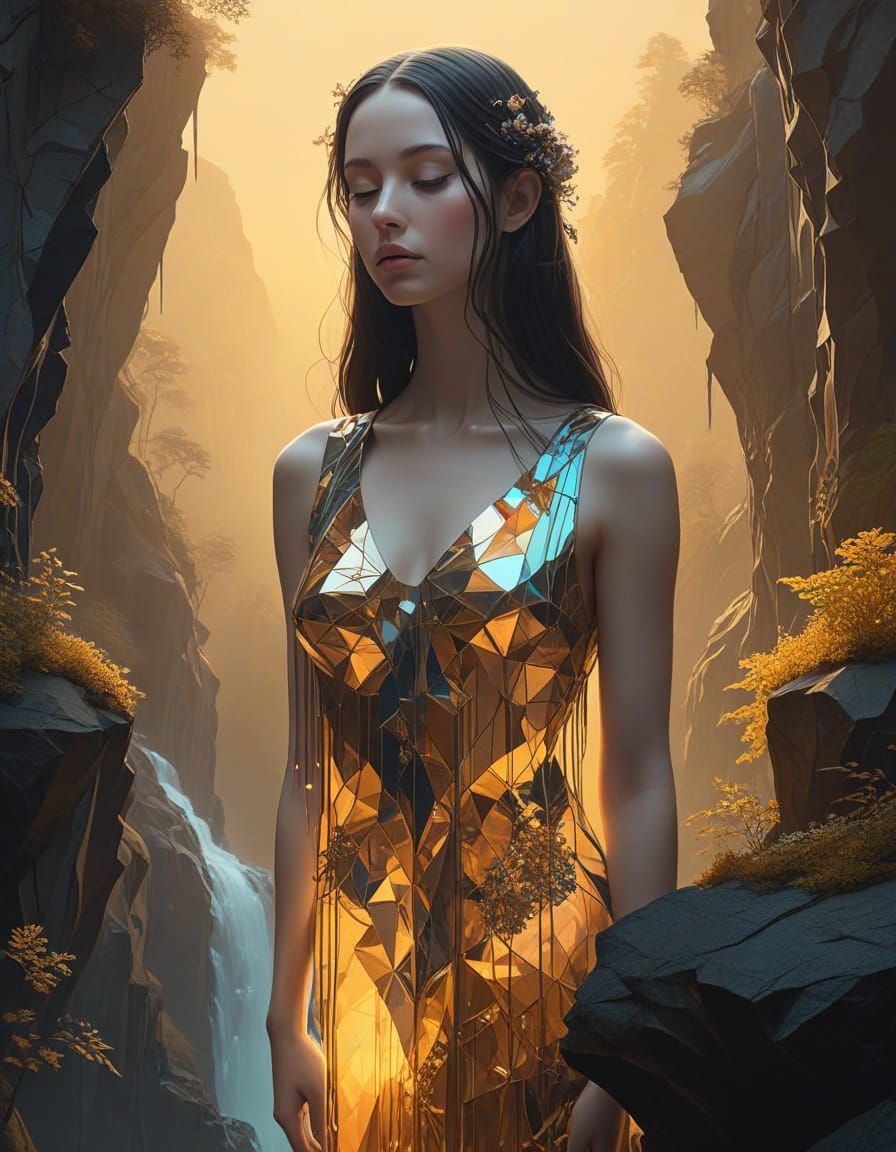 Glimmering figure dances on the edge of dreams