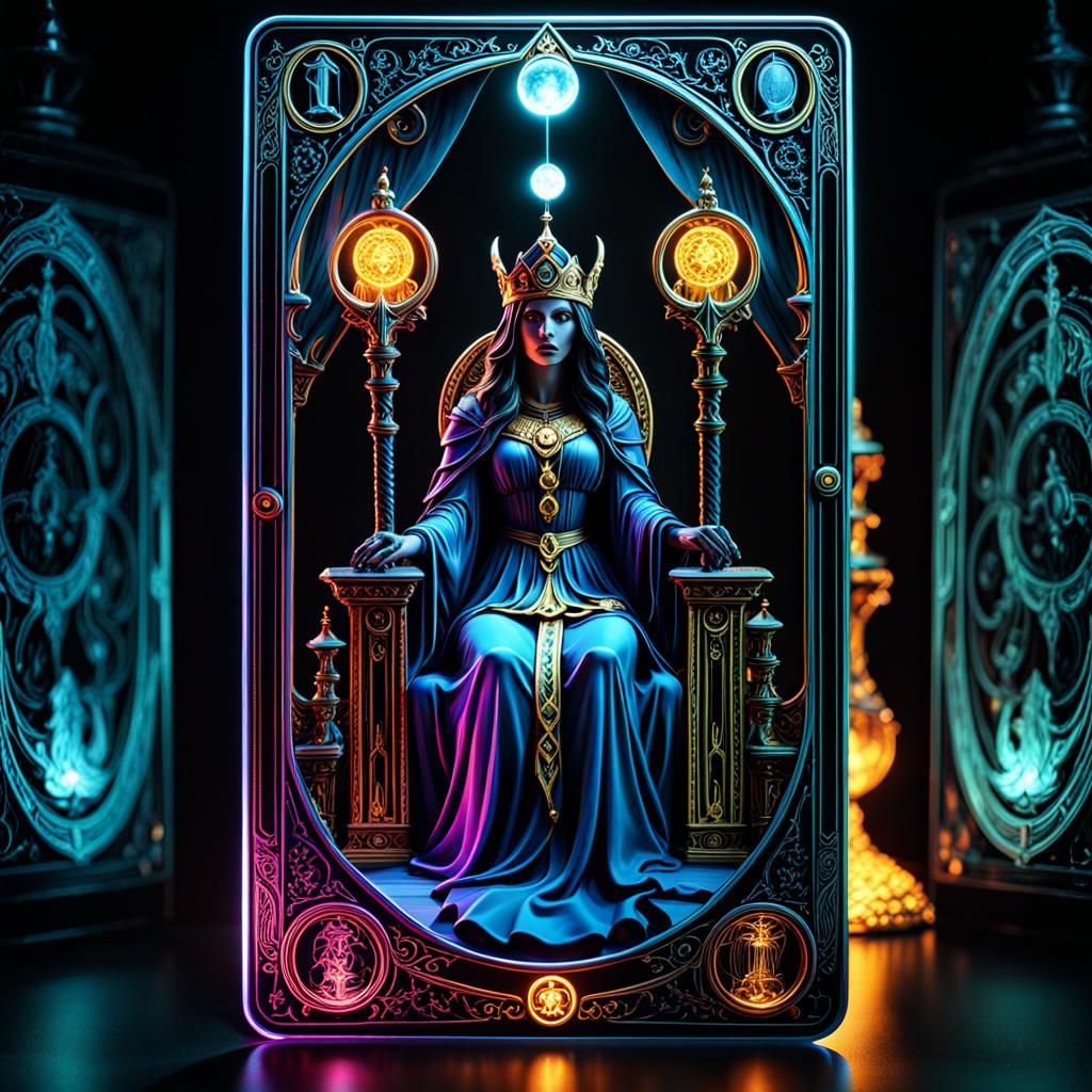 Death tarot card 3d projection.  Mystical lighting, stunning holographic