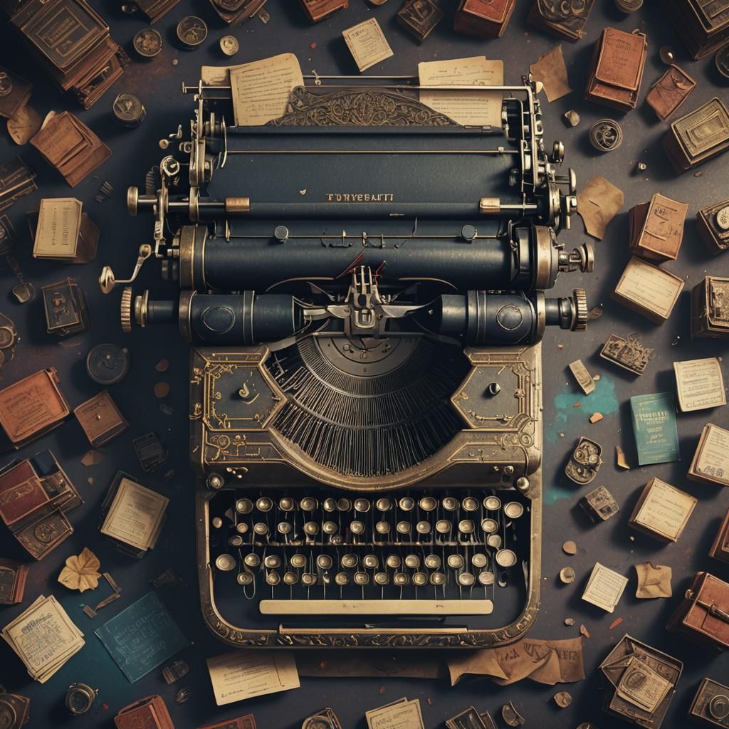 Vintage Typewriter with Intricate Details