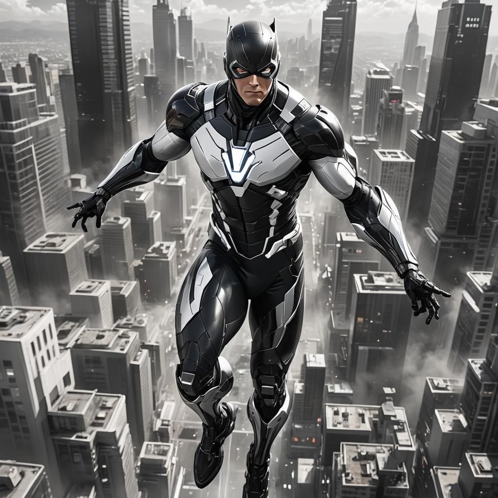 Dynamic Black and White Superhero Speedster