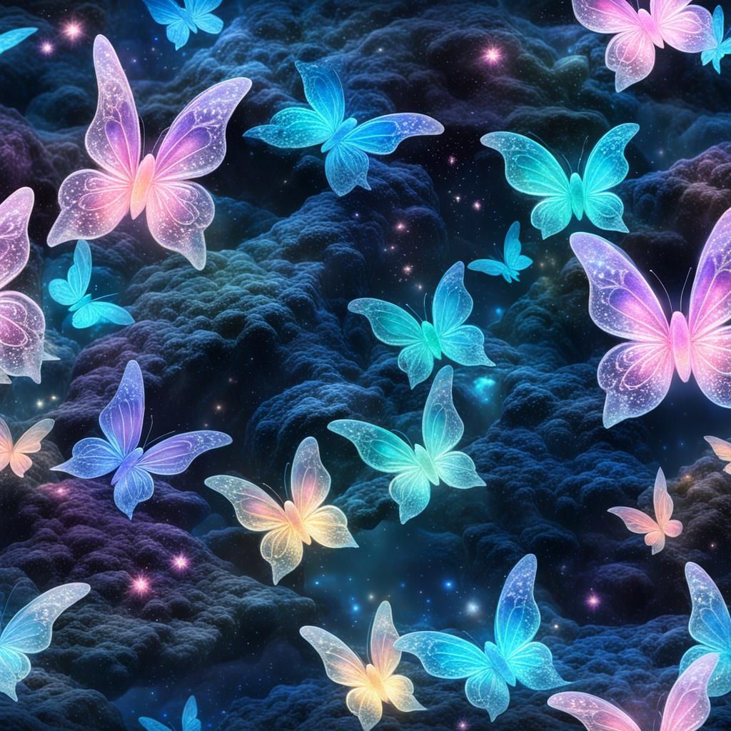 Cosmic Fairy Bunny in Bioluminescent Wonderland