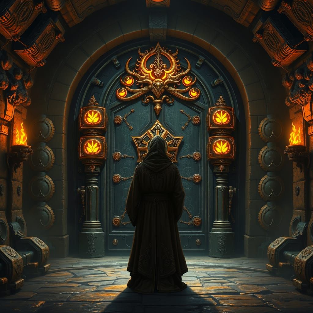 Gringotts Vault: Wizard and Dragonbone Door