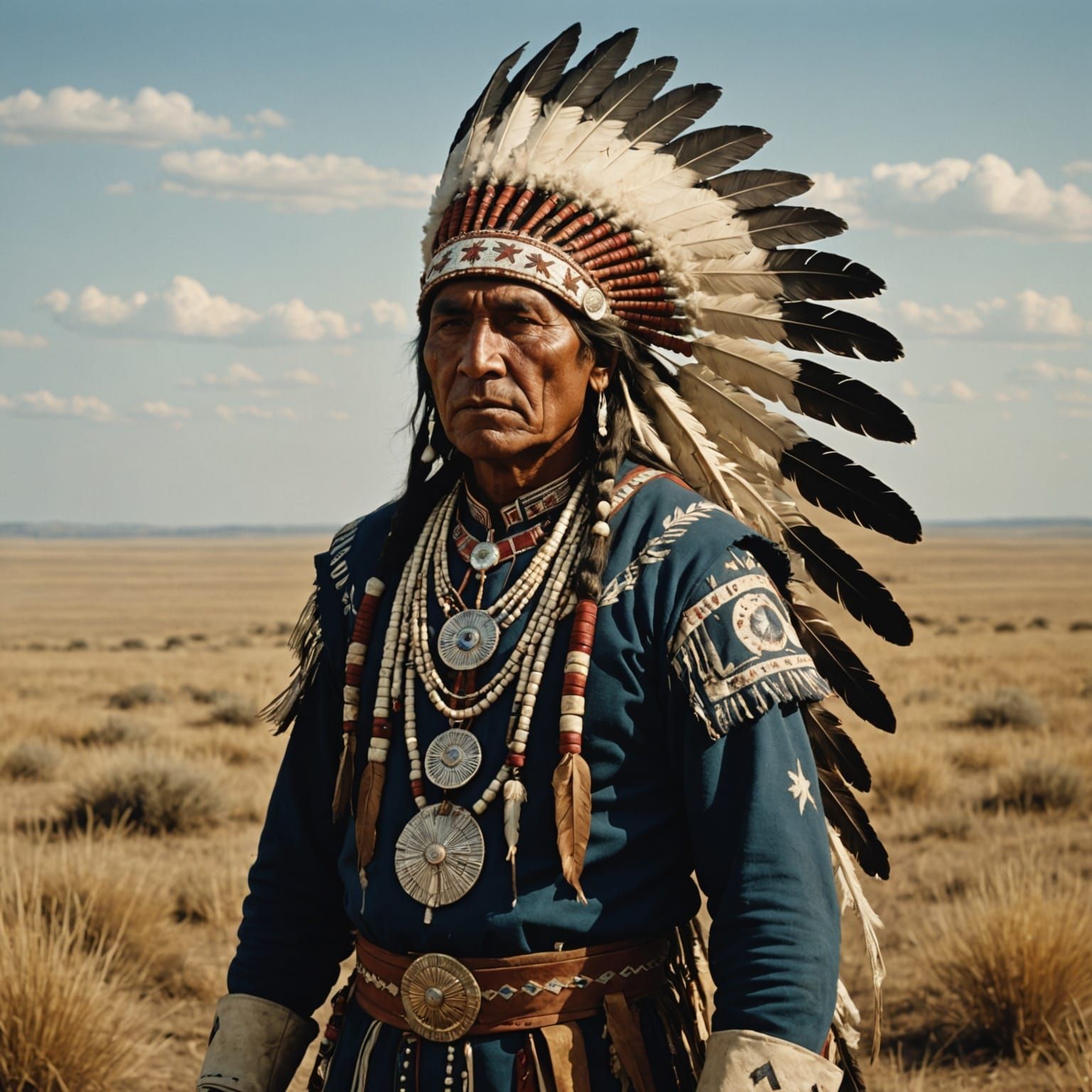 Sioux War Chief in Full Regalia
