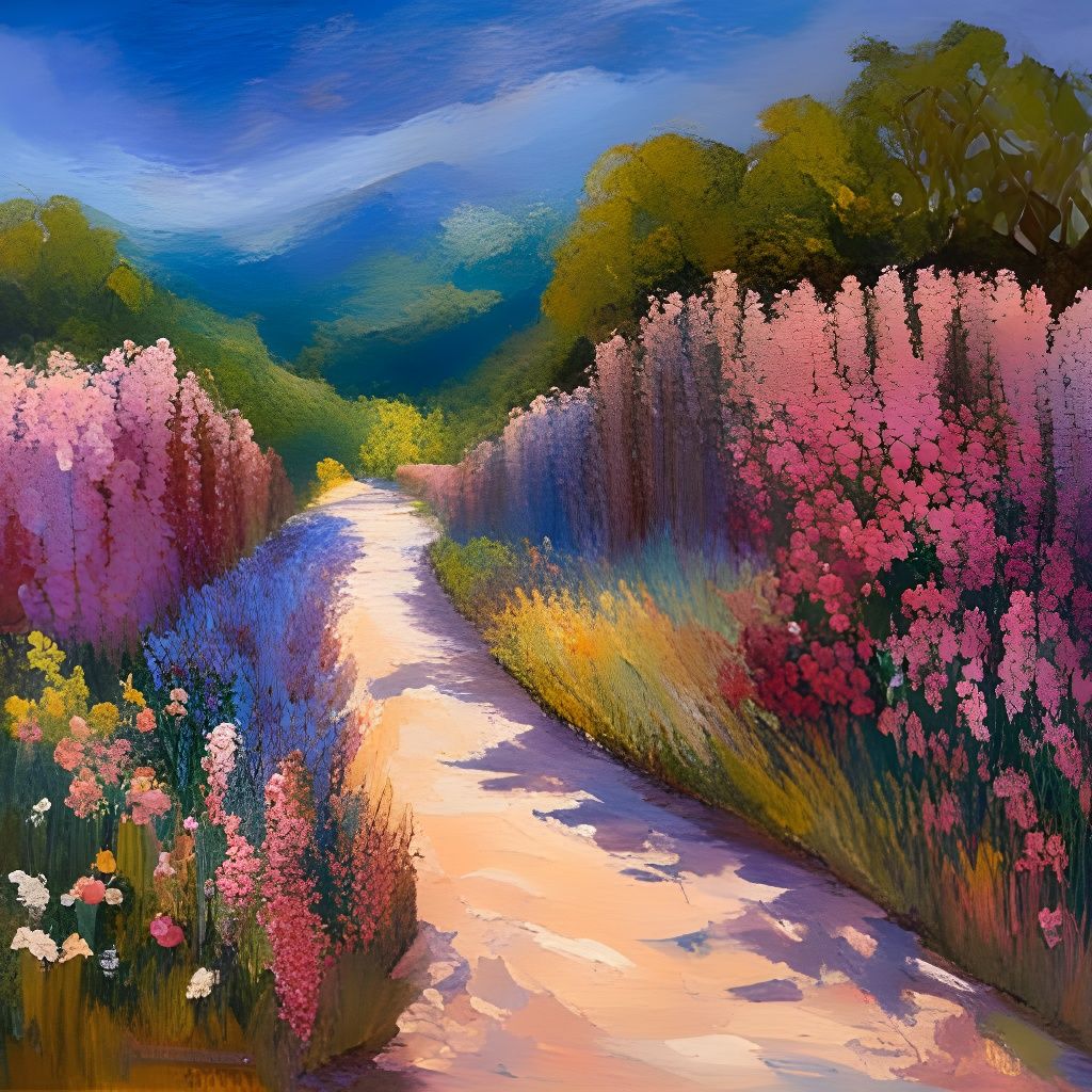 Heavenly Gates Open to Eden: Impressionist Oil Painting