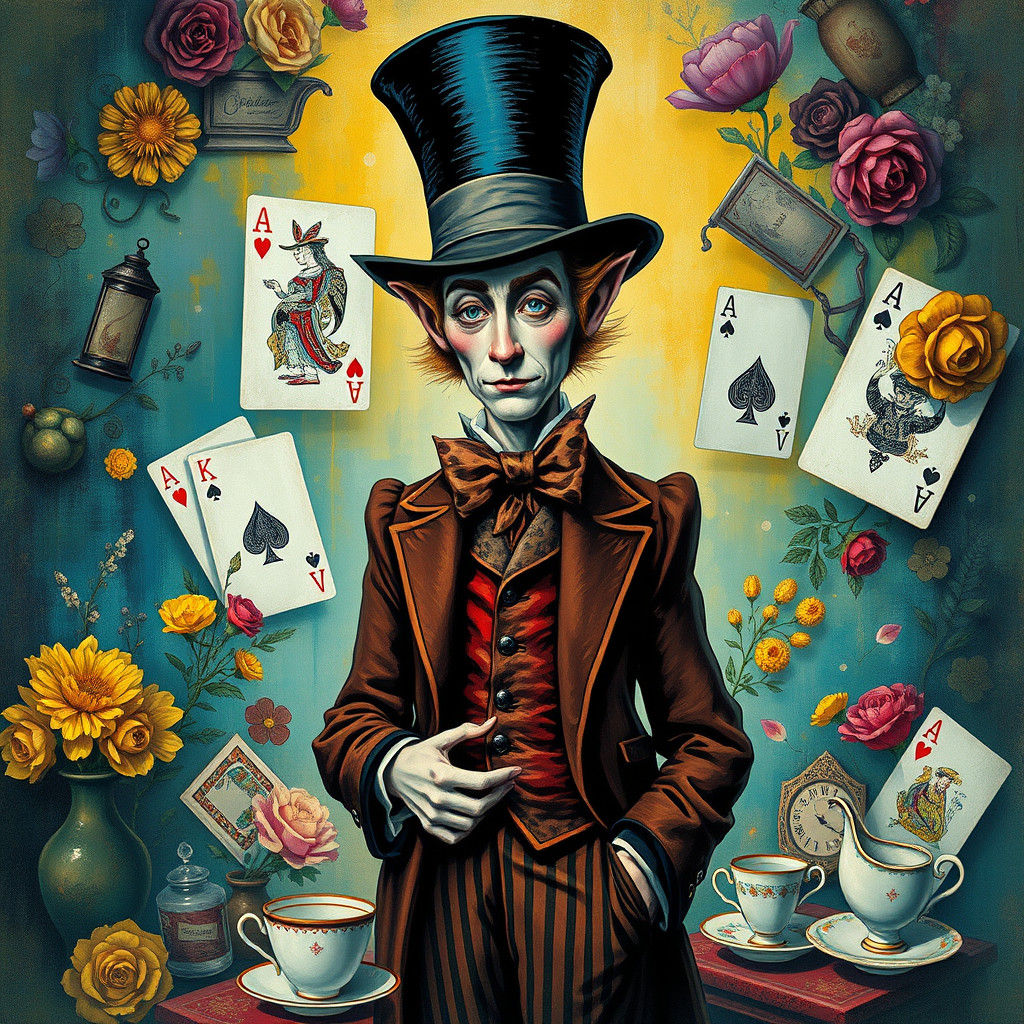 Mad Hatter in Post-Impressionist Style
