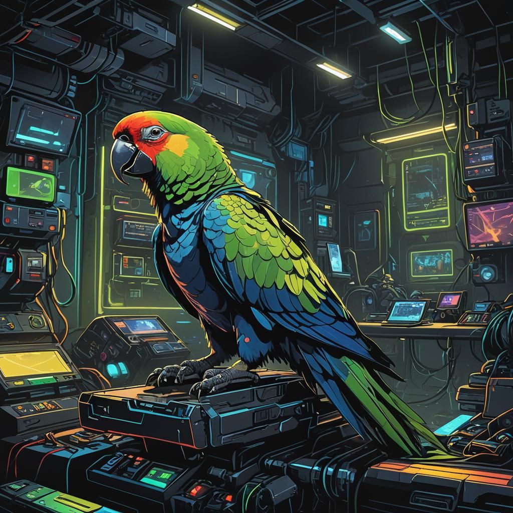 Parrot in Batcave: Comic Book Concept Art