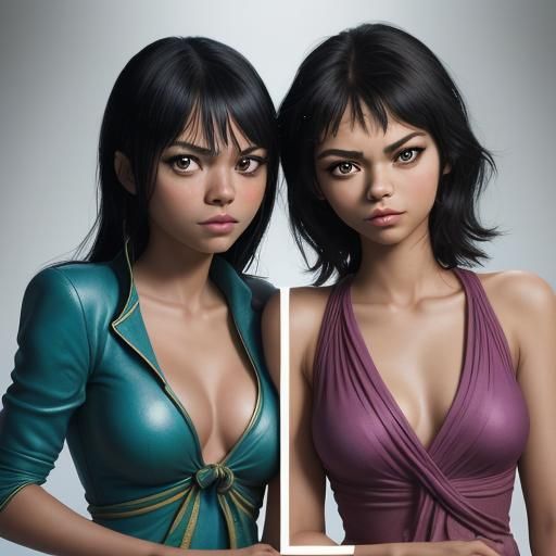 Two Women in Professional Color Portrait