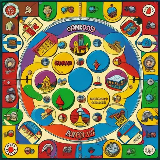 Candyland Board Game World in Comic Style