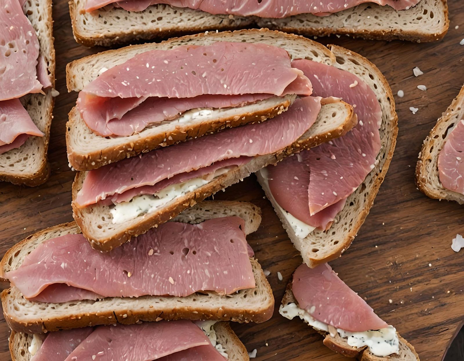 Delicious Ham Sandwich on Rye Bread Photo