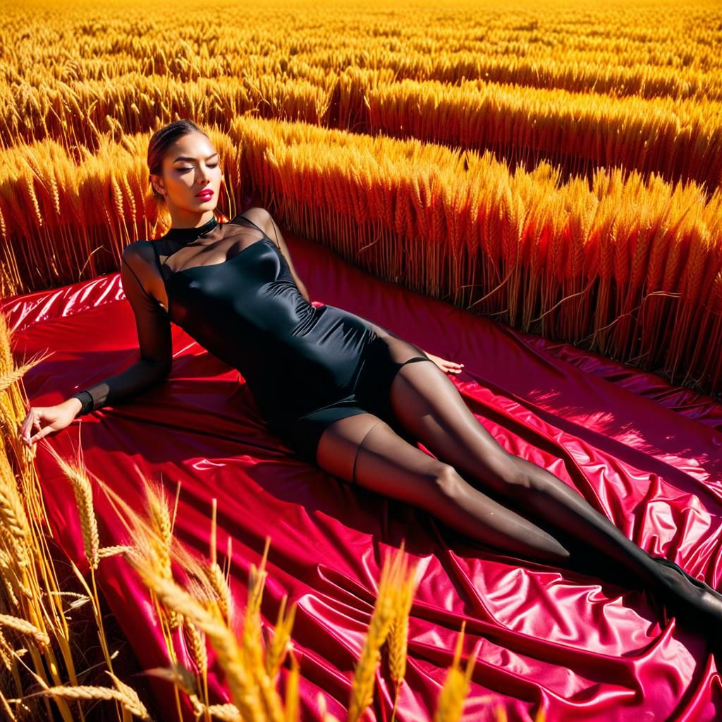 Girl in Wheat Field: Cinematic Film Still