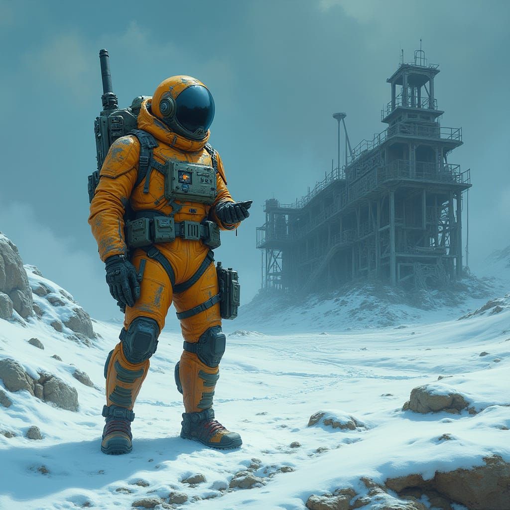 Space Mercenary Receives Distress Call on Icy Planet