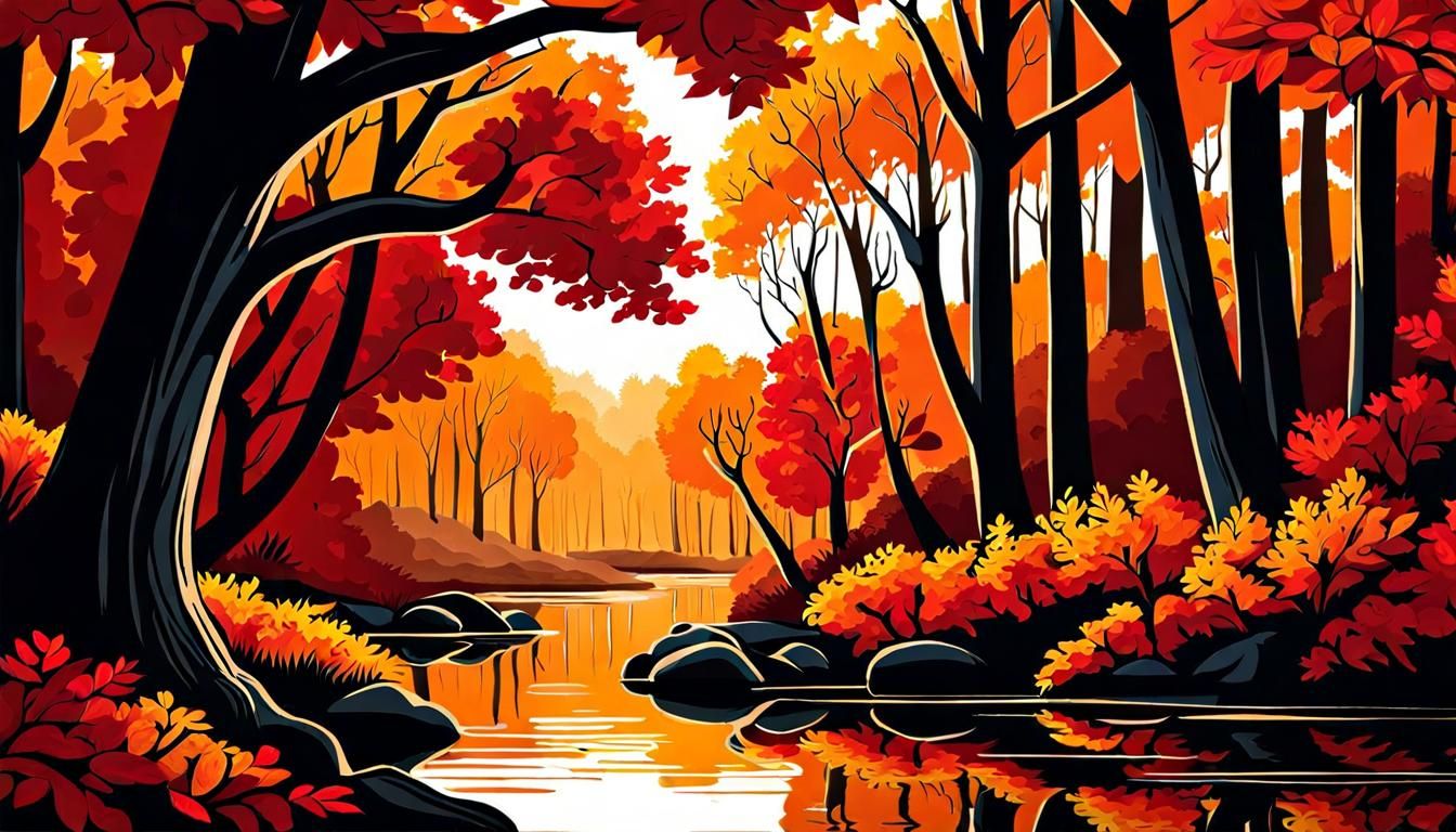 Cosmic Autumnal Landscape Painting