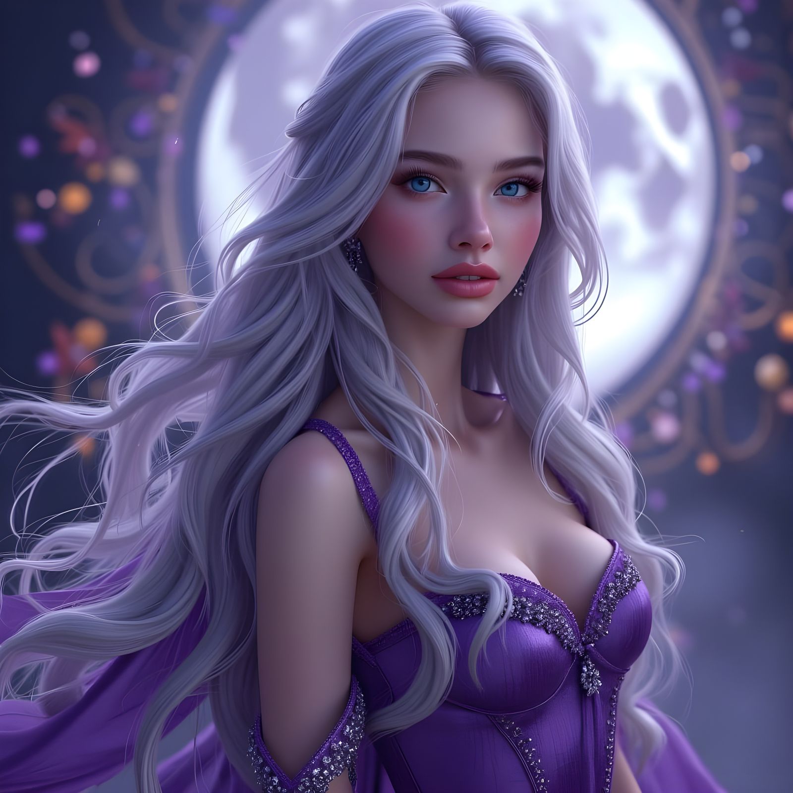 Norse Goddess in Lunar Radiance