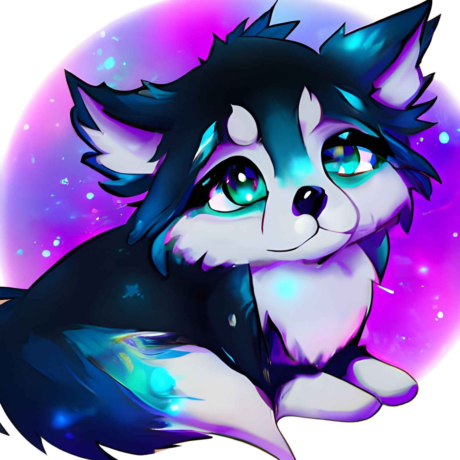 Chibi Wolf Cub with Galaxy Fur