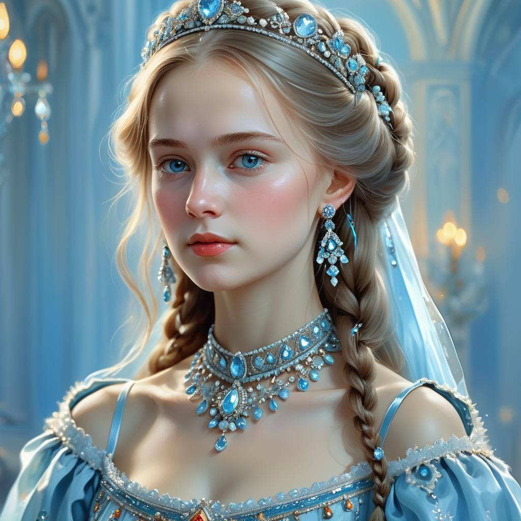 Russian Princess Portrait in Realistic Digital Art Style