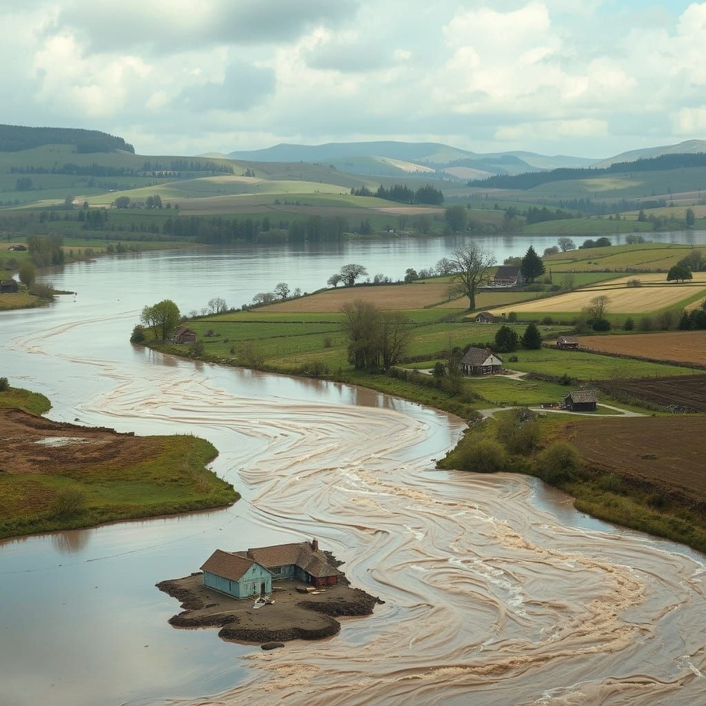 Surreal Floodscape in a Cyberpunk Aesthetic