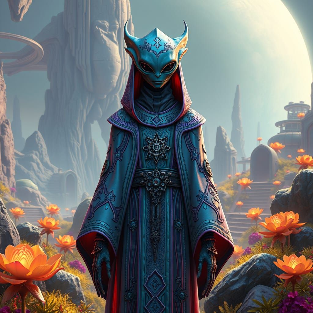 Alien Being on Home Planet, Digital Art