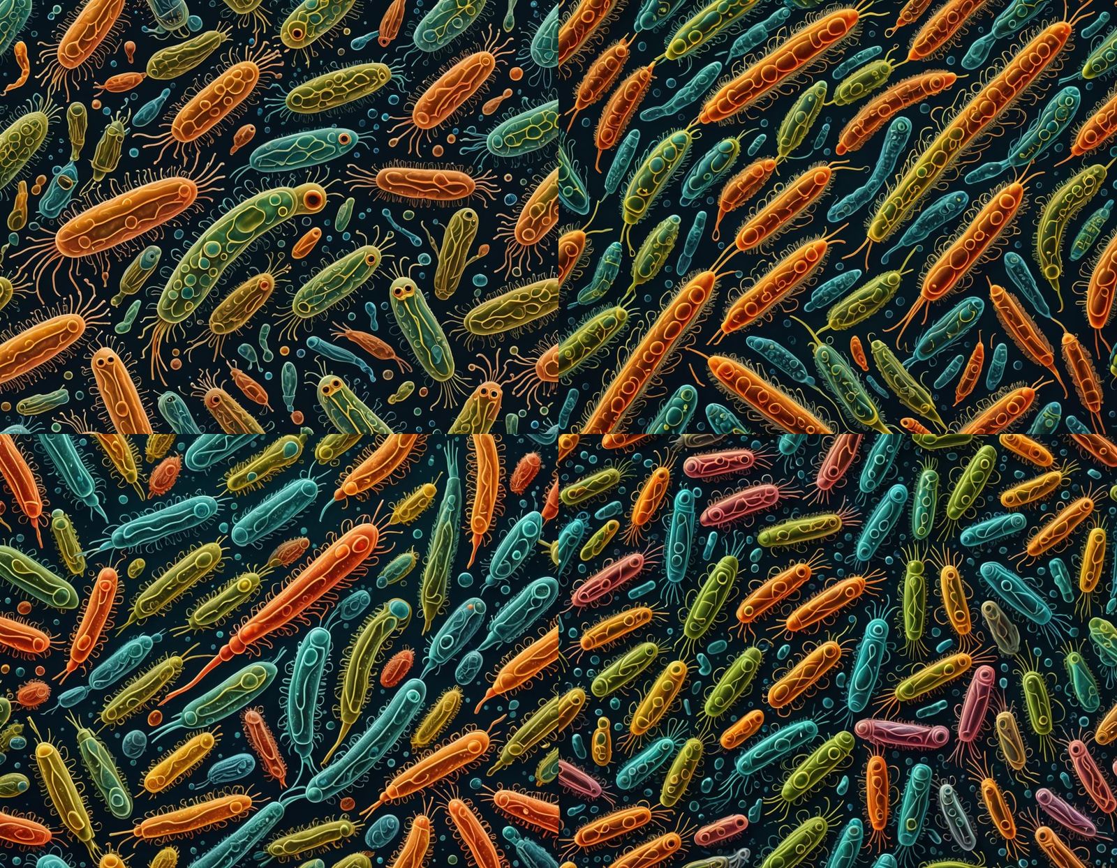 Detailed Bdelloid Rotifer in Vibrant Digital Art Style