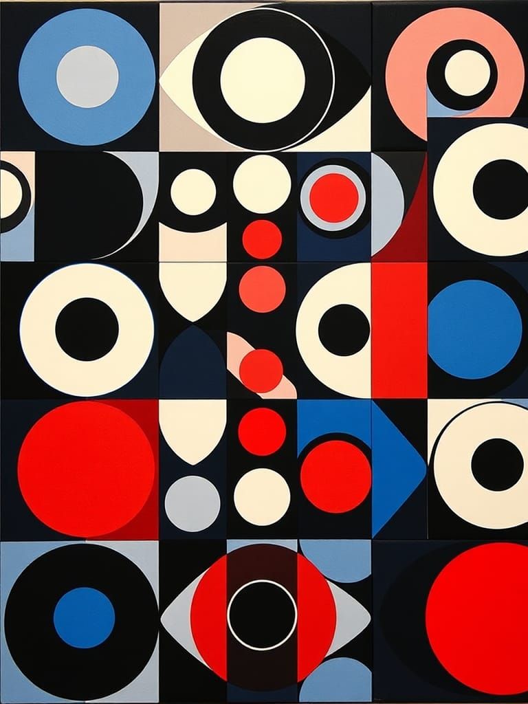 Mesmerizing Geometric Op Art Illusion in Bold Colors