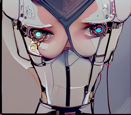 Hyperdetailed Cyborg Girl in Steampunk Cyberpunk Style