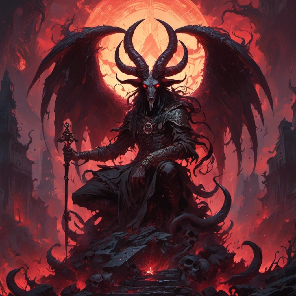 Baphomet Enthroned in Dark Fantasy Style