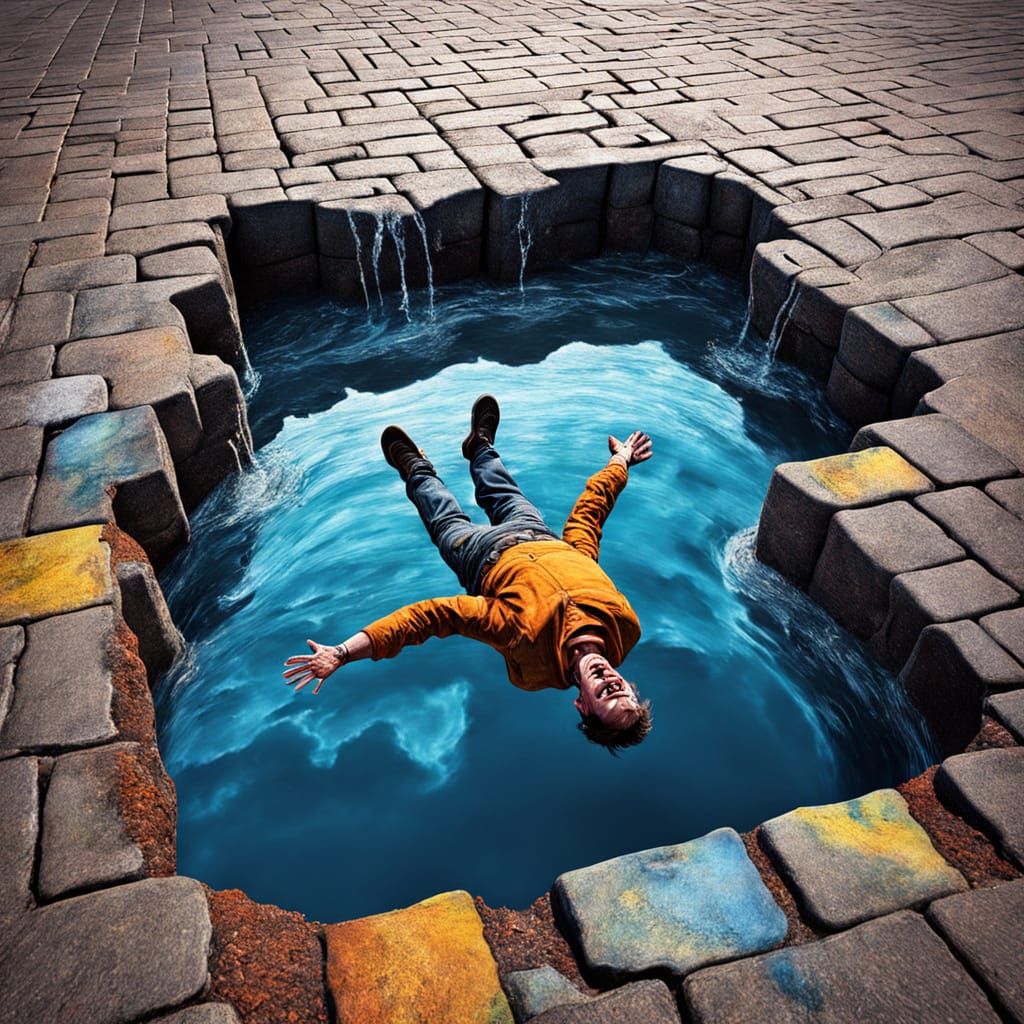 Surreal Groundscape with Melting Perspective