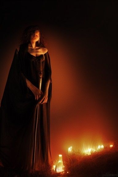 Halloween Midnight Bonfire: Photorealistic Witches Scene