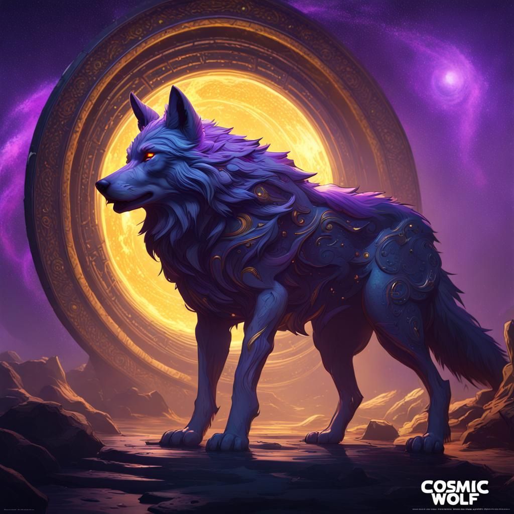 Cosmic Wolf Dark Fantasy Concept Art