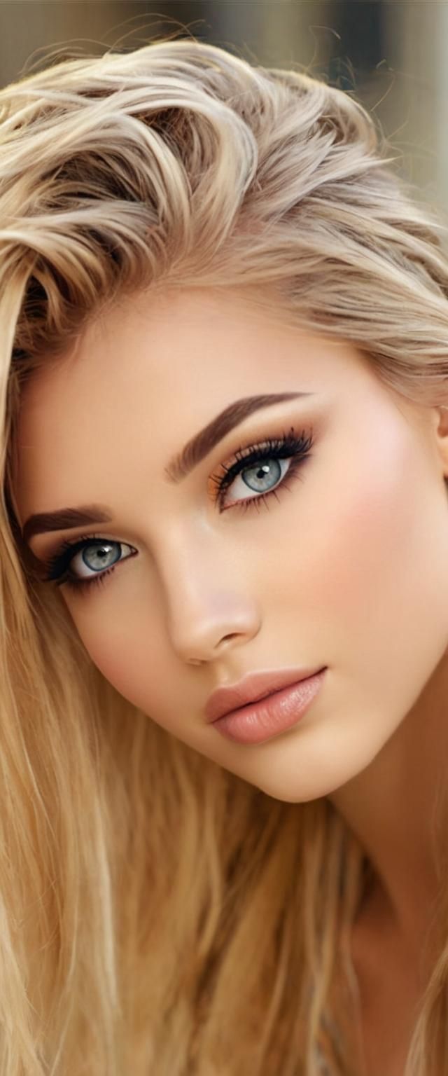 Portrait of a Beautiful Young Girl with Makeup