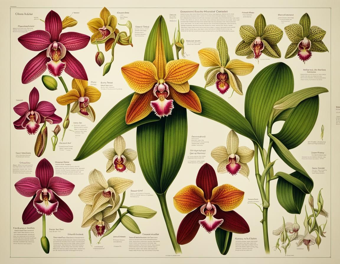 Detailed Botanical Chart of Monkey Face Orchid