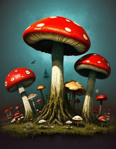 Dieselpunk Mushroom Dreamscapes