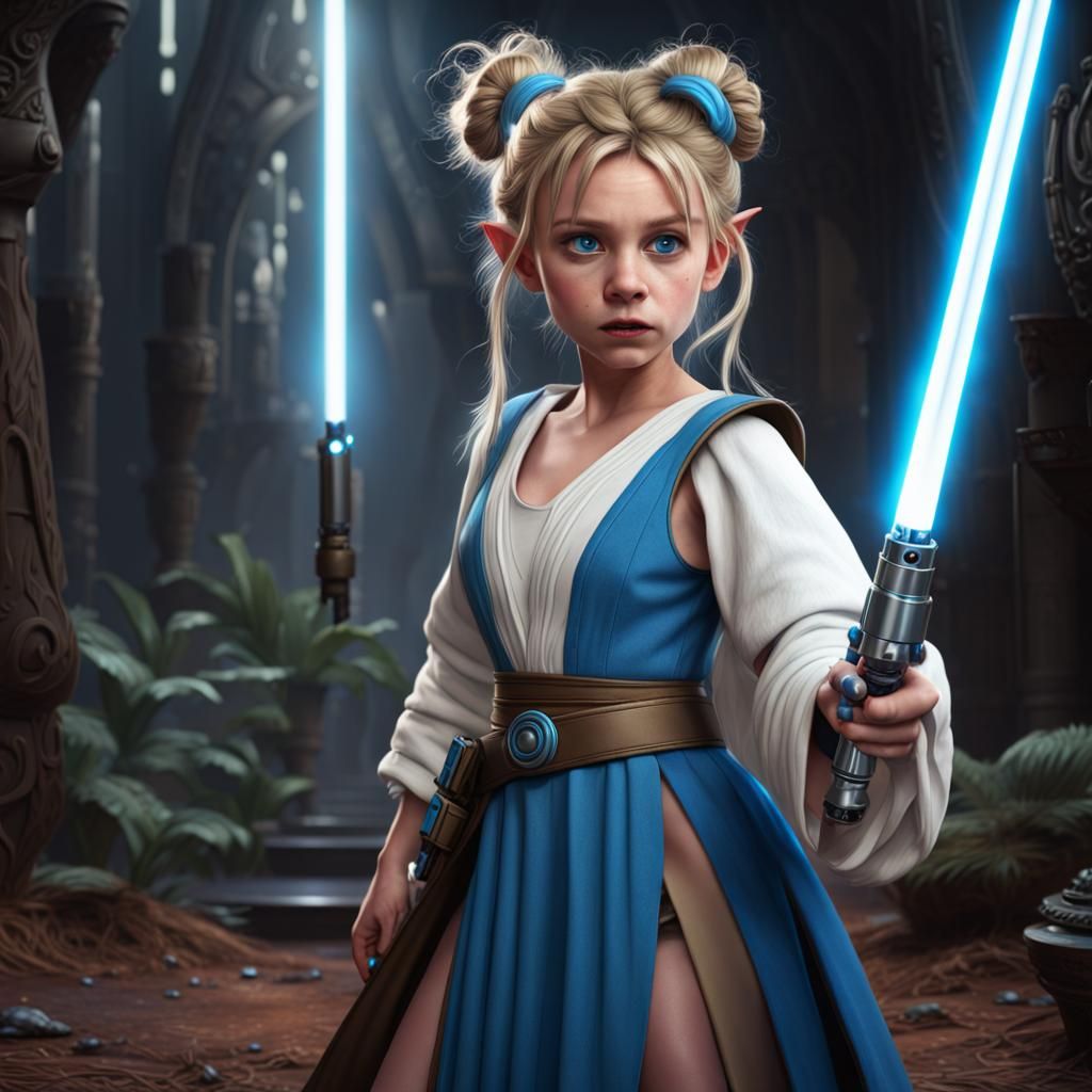Jedi Cindy Lou Who with Lightsaber