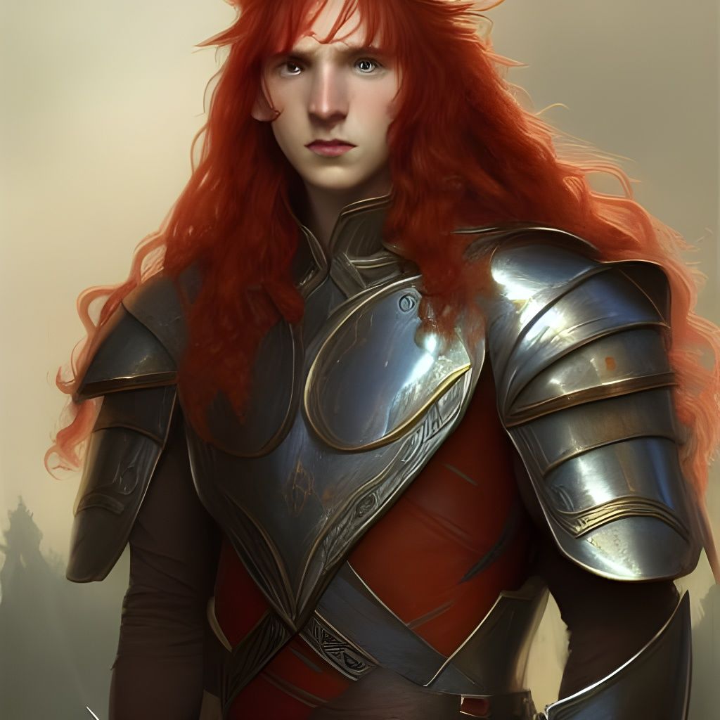 Brave Elf Warrior with Red Hair: Concept Art