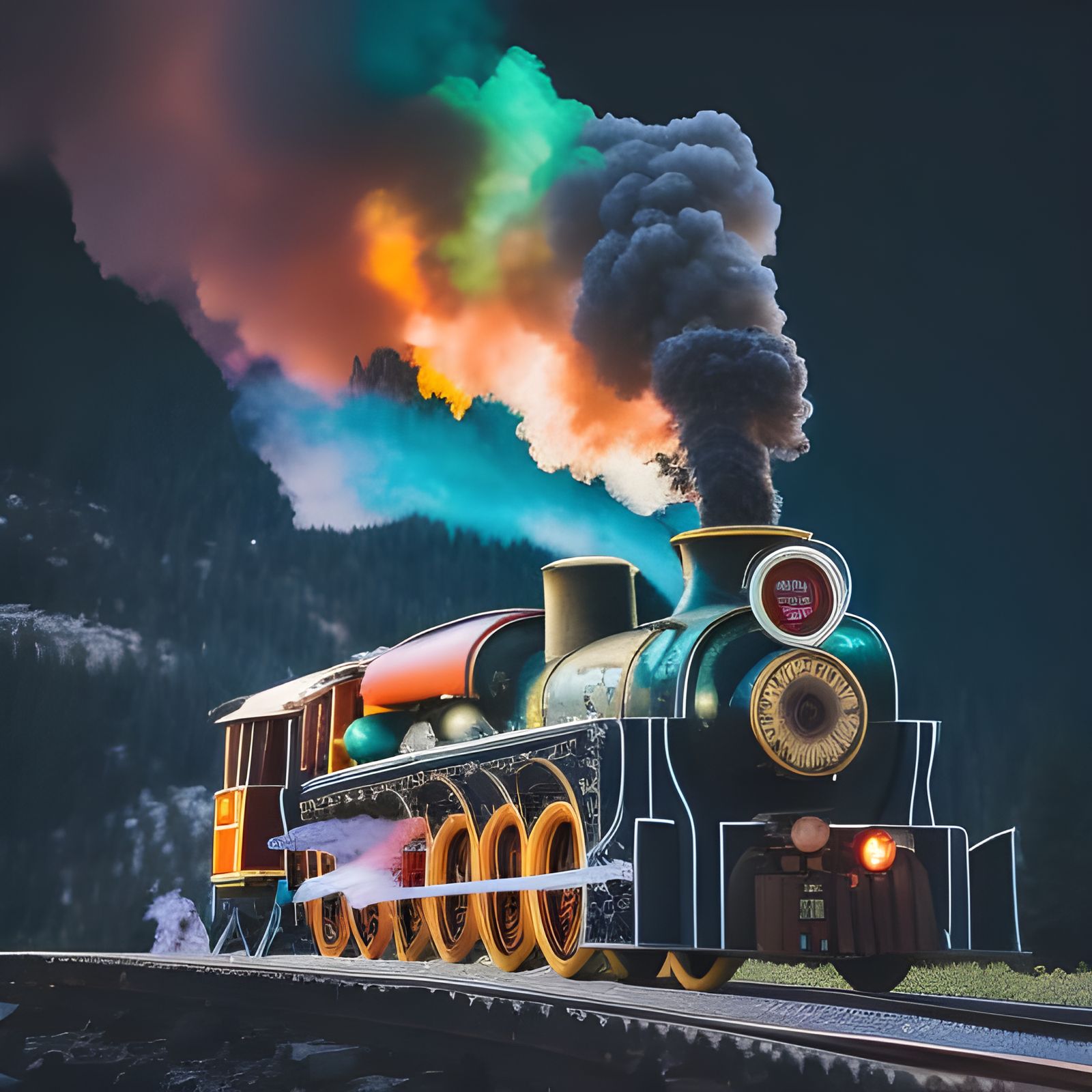 Steampunk Train on Fire Careens Down Mountain