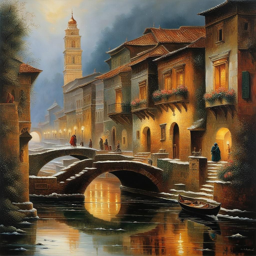 Surreal Fantasy Painting in Romantic Style