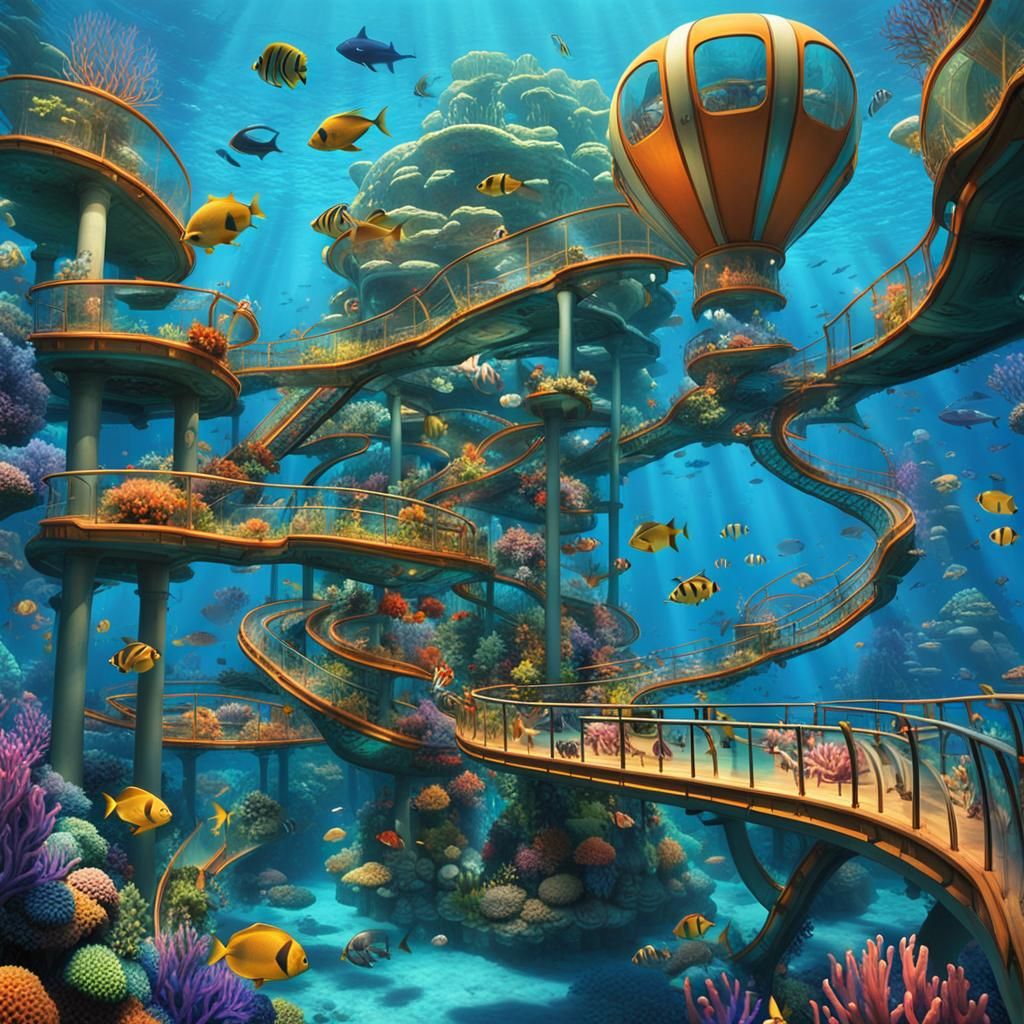 Underwater Theme Park: Diving Rollercoaster Adventure
