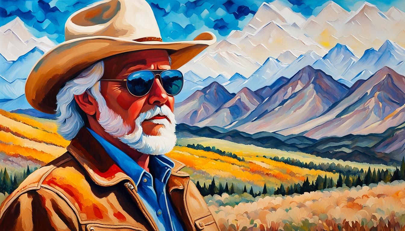 Kenny Rogers Pop Art Watercolor Portrait