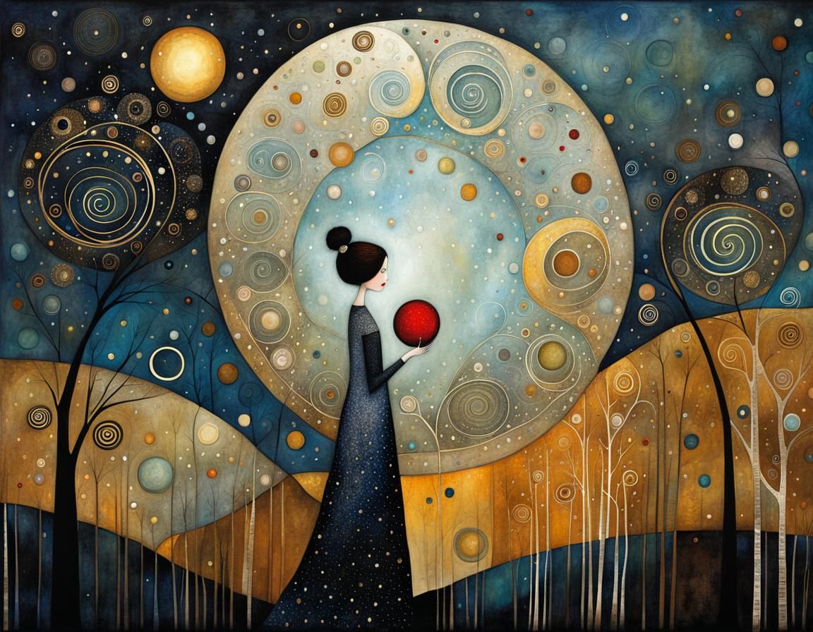 Whimsical Starry Night: An Abstract Alcohol Ink Art