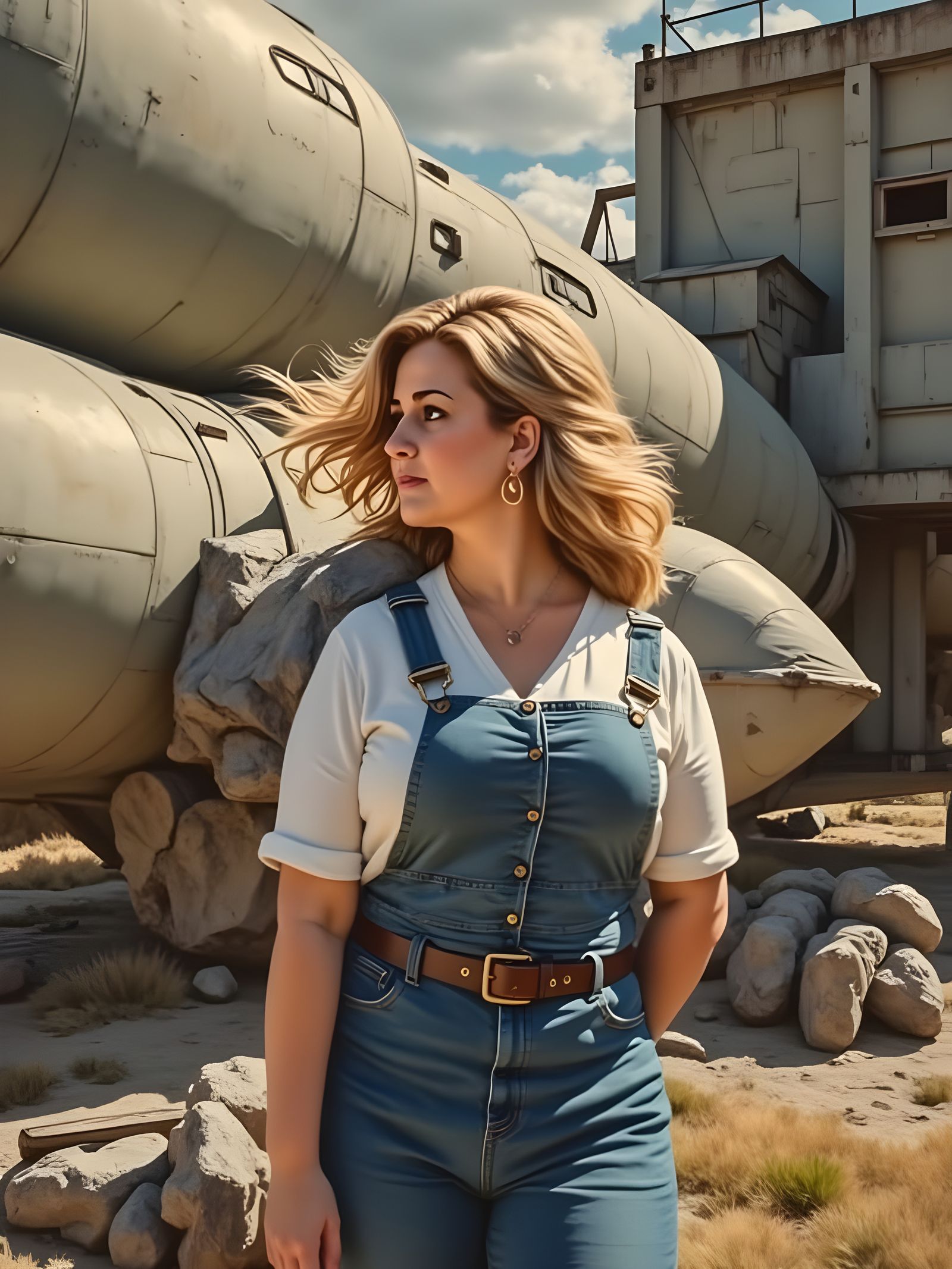 Soviet Brutalist Propaganda: Woman at Missile Facility