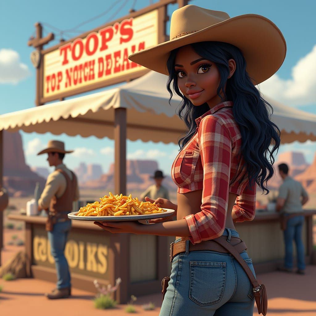 Cowgirl at Toop's Top Notch Deals: Matte Painting